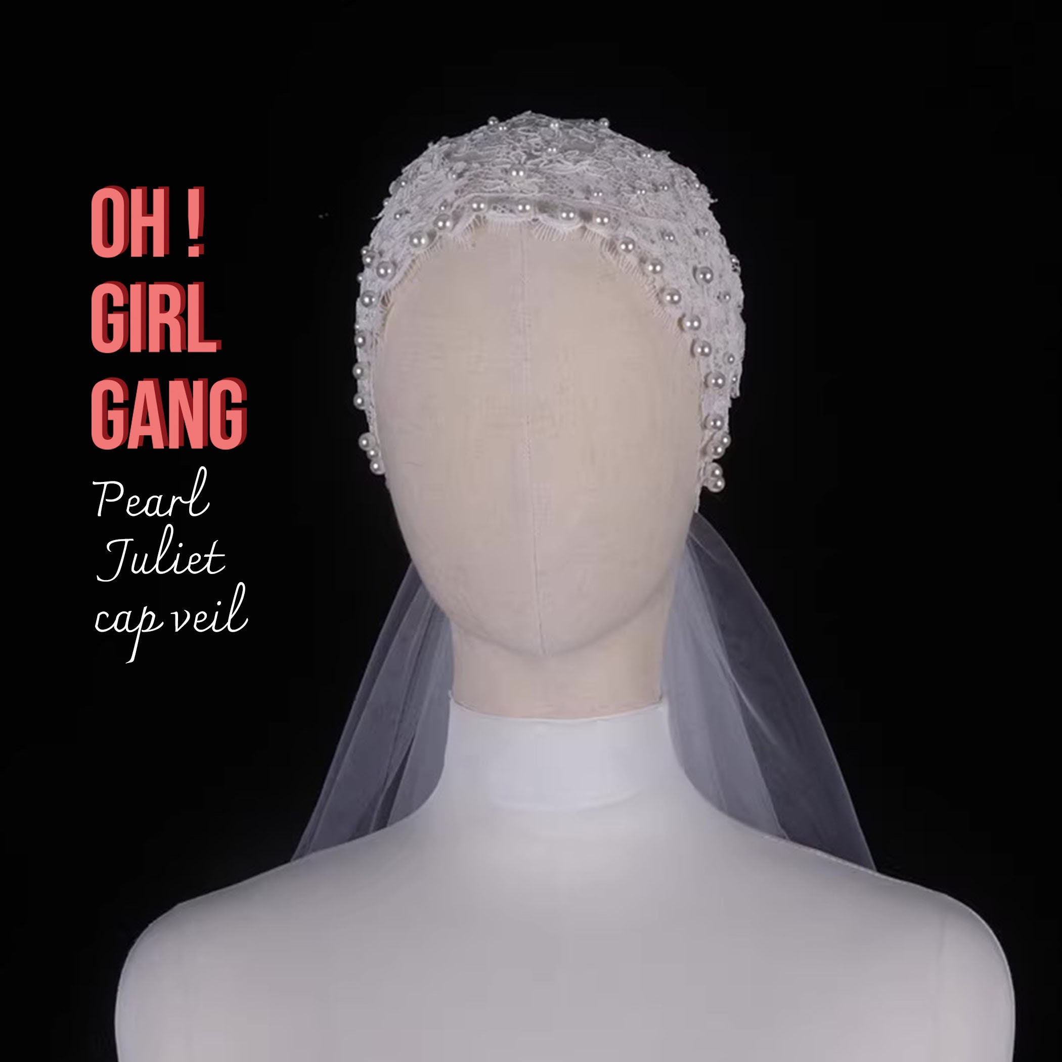 Bridal Juliet Cap Veil: Hand Sewn Pearls, 1920s Wedding Veil, Cathedral Length Gatsby Style