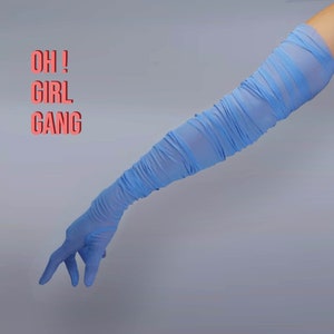 Classic Blue Opera gloves with 8 colors: touch screen gloves, bride gloves, Drag gloves, Festival costume gloves, Prom evening gloves.