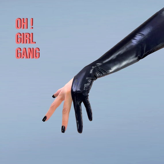 Guanti Lunghi In Raso Nero - 54 Cm, Poliestere - Per Serate, Matrimoni, Costumi Anni '20 - Foto 6