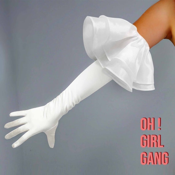 Satin Long Opera Gloves For Women – Wedding, Prom, Evening Party – One Size
