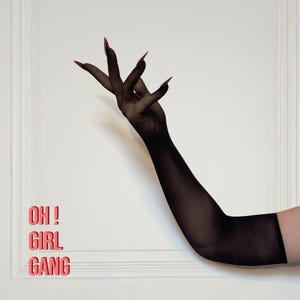 Black Seamless Gloves with Red Nails: Rave Costume, Drag Queen, Party Accessories.