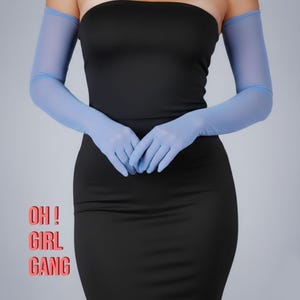 Red mesh touch-screen gloves (70cm long) White, Burgundy, Red, Pink, Beige Gloves, Flapper Gatsby, On stage party - Oh Girl Gang