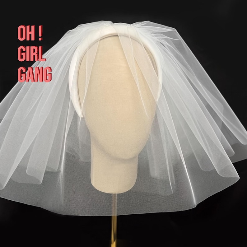 Black Vintage Short Bridal Veil Head Cover