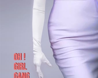 Lange Weiße Abendhandschuhe Für Damen – Satin-Handschuhe Bis Ellenbogen, Für Hochzeit, Oper & Kostüm