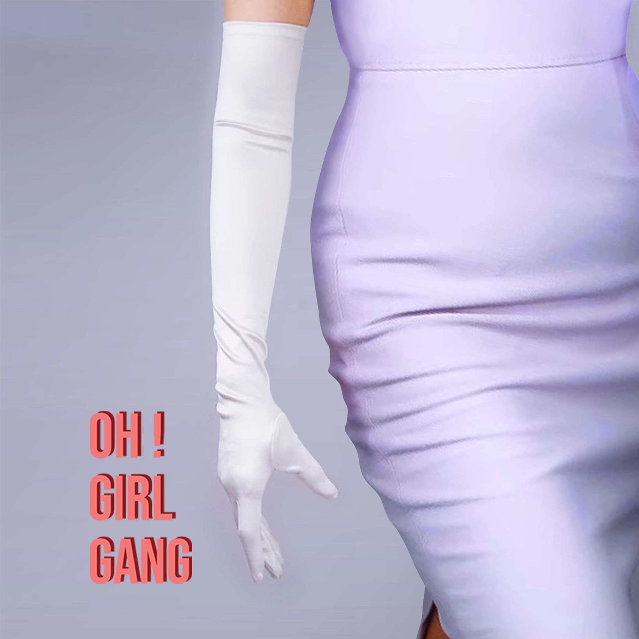 NYTGAH 2 paar lange handschoenen wit, satijn lange handschoenen dames, klassieke handschoenen wit lang, zijden handschoenen geschikt voor Halloween, rave-party, maskerade, opera, bruiloft (wit
