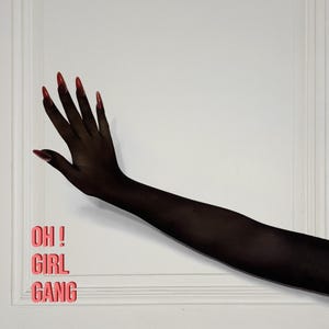 Black Seamless Gloves with Red Nails: Rave Costume, Drag Queen, Party Accessories.