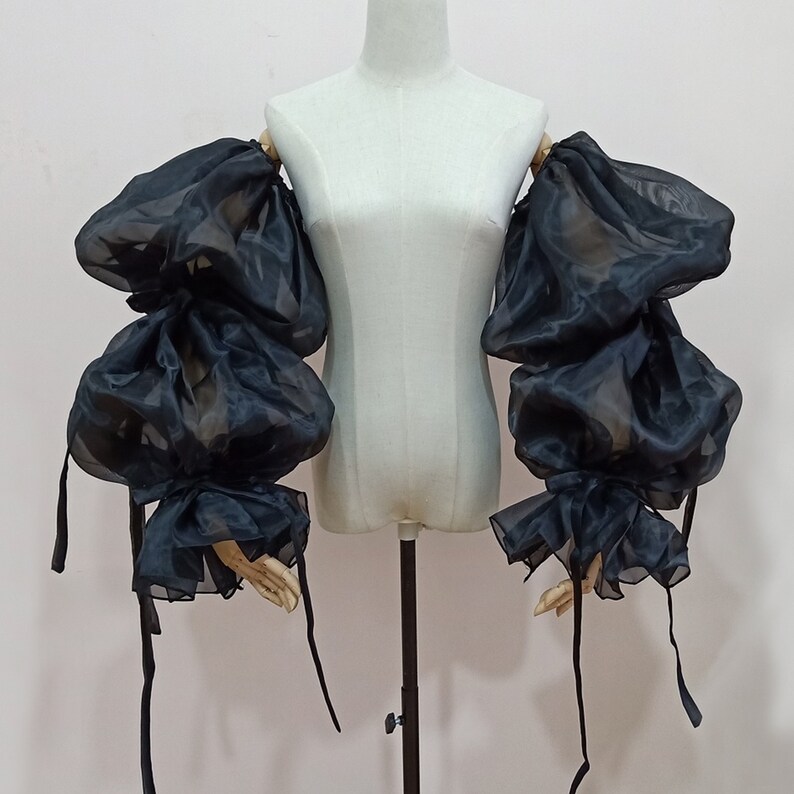 Bridal Detachable Tulle Sleeves Boho Removable Puffy Organza Etsy