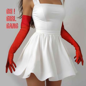 レッドスエード＆マットブラウンのオペラグローブ – 70 cm、60 cm | ドラッグ、ブライダル、パーティー、フェスティバル、プロム、ステージ衣装に最適なロングイブニンググローブ
