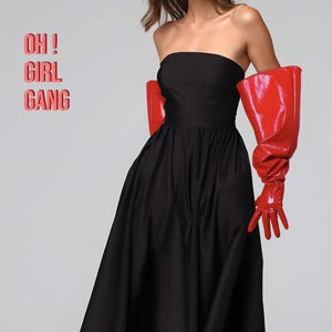 Wide Sleeve Faux Leather Gloves: Festival Outfit, Oversized, Unisex, Party Statement Glove