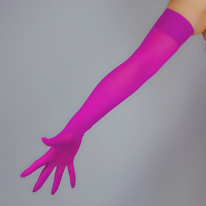 NEW Neon Pink Neon Green Mesh Opera Gloves With Back Lining Etsy