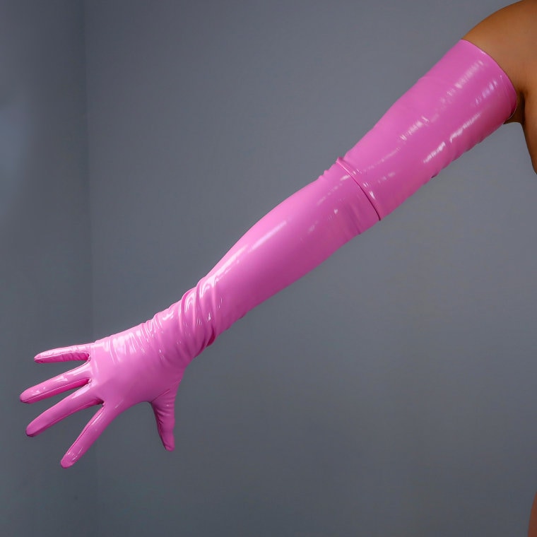 Gants longs en latex violet mat, rose, bleu, gants en latex ultra-fins à  haute élasticité, tenue de dragsters, gants en latex pour écran tactile  avec 14 couleurs. -  France