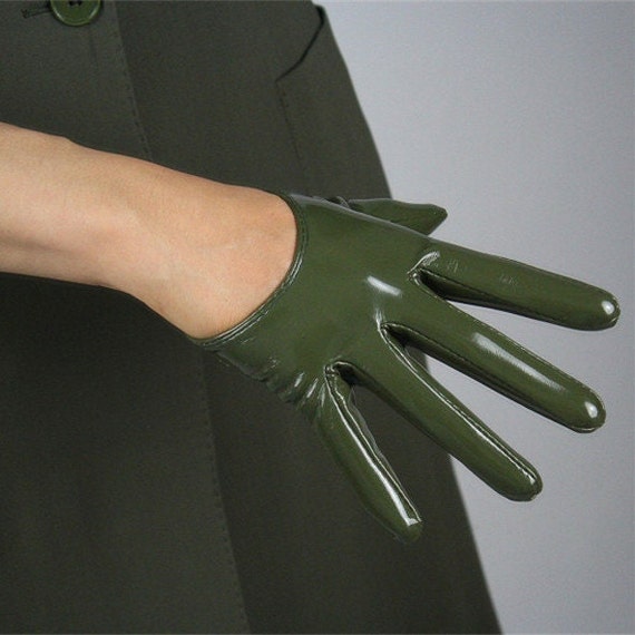 Ultrashort Patent Leather Half Palm Gloves 13cm Pointed - Etsy UK