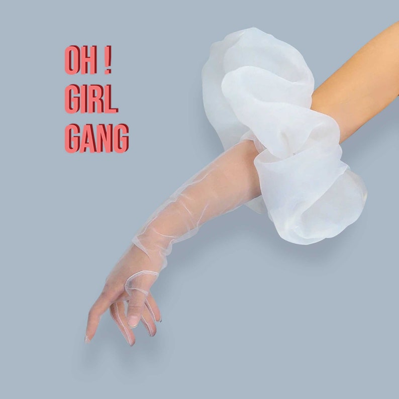 Original!!! Red Lace long gloves with puff tulle, Drag outfit long gloves. Party costume Opera Gloves, Statement evening gloves. Original! Oh Girl Gang