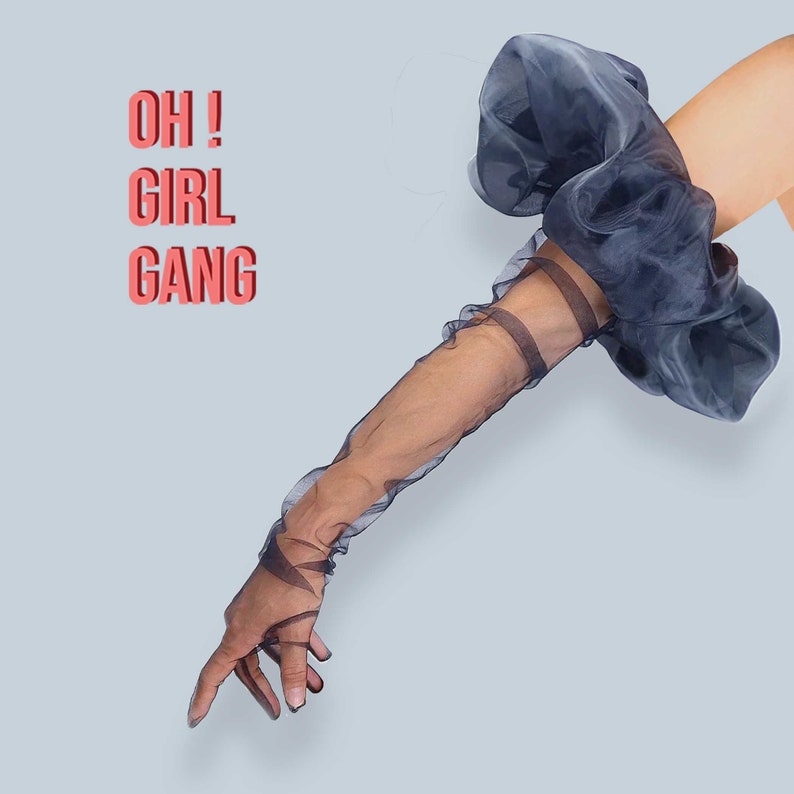 Original!!! Red Lace long gloves with puff tulle, Drag outfit long gloves. Party costume Opera Gloves, Statement evening gloves. Original! Oh Girl Gang