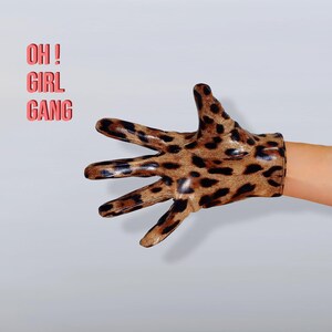 Stylish Leopard Print Ultra Short 13cm, 21cm & 28cm, Animal print Pointed gloves, Festival Party evening grown gloves, Stage costume gloves
