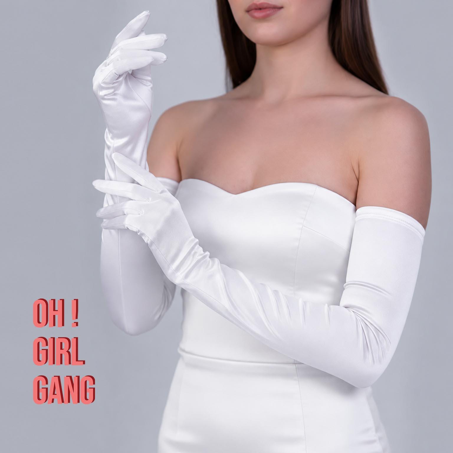 Bridal White Satin Silky Opera Gloves – 70cm Long Evening, Wedding Formal Gloves - Buy in Bundle | Choose Any Colors for Each Pair