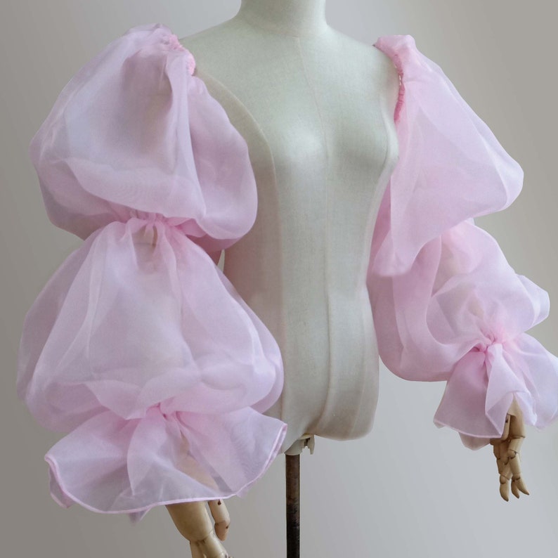 Bridal Detachable Tulle Sleeves Boho Removable Puffy Organza Etsy