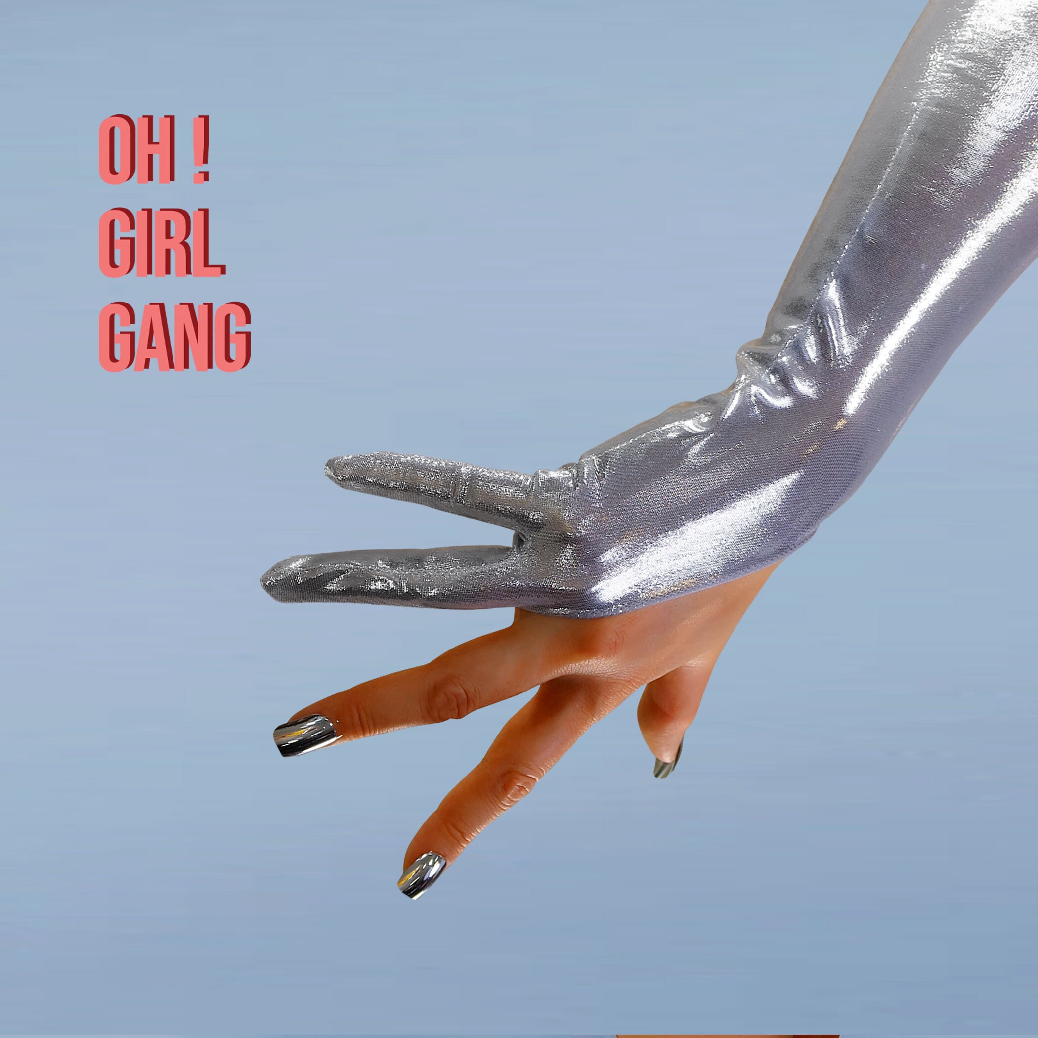 19 Inch Extra Long Black Pvc Spandex Wetlook Gloves Party Fun Costume Fancy Club - Foto 7