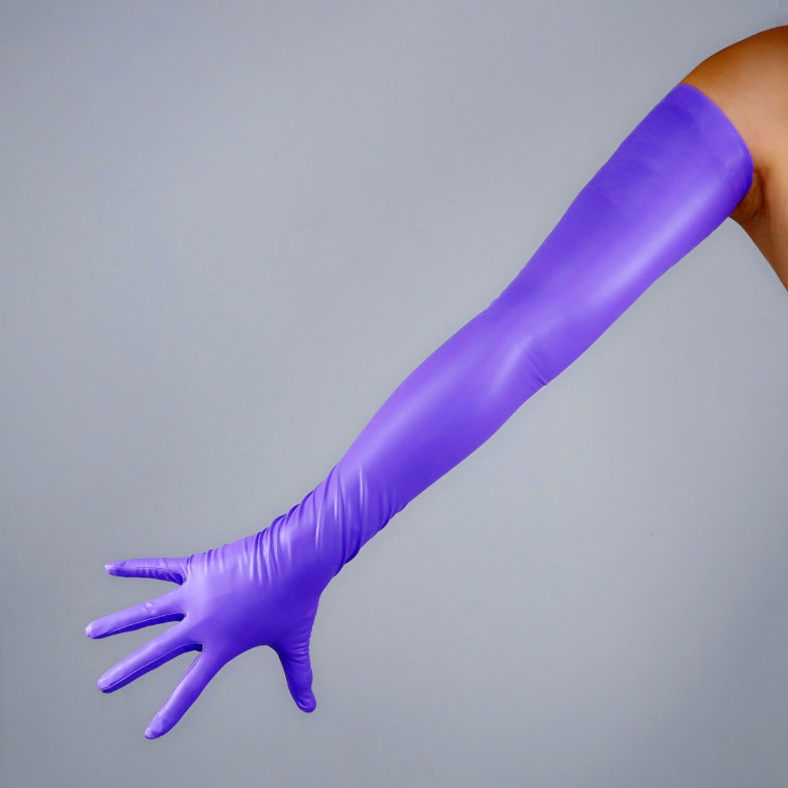 Shiny & Matt Pink Purple Blue Latex Long Gloves Ultra Thin Etsy