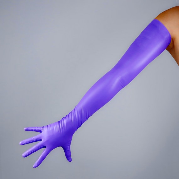 Gants longs en latex violet mat, rose, bleu, gants en latex ultra-fins à  haute élasticité, tenue de dragsters, gants en latex pour écran tactile  avec 14 couleurs. -  France