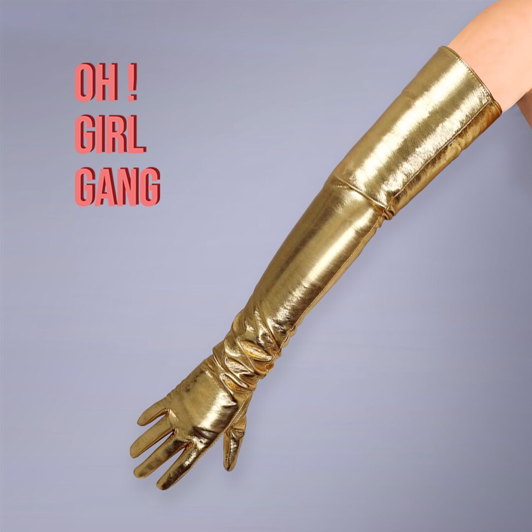 Gold Opera Gloves Faux Leather in All Lengths Drag Stage Etsy