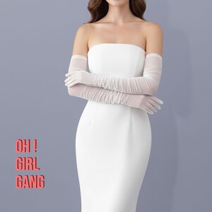 Stretch Tulle Opera Gloves: Touch Screen Compatible, Prom, Drag, Festival Costume (Multiple Colors Available)