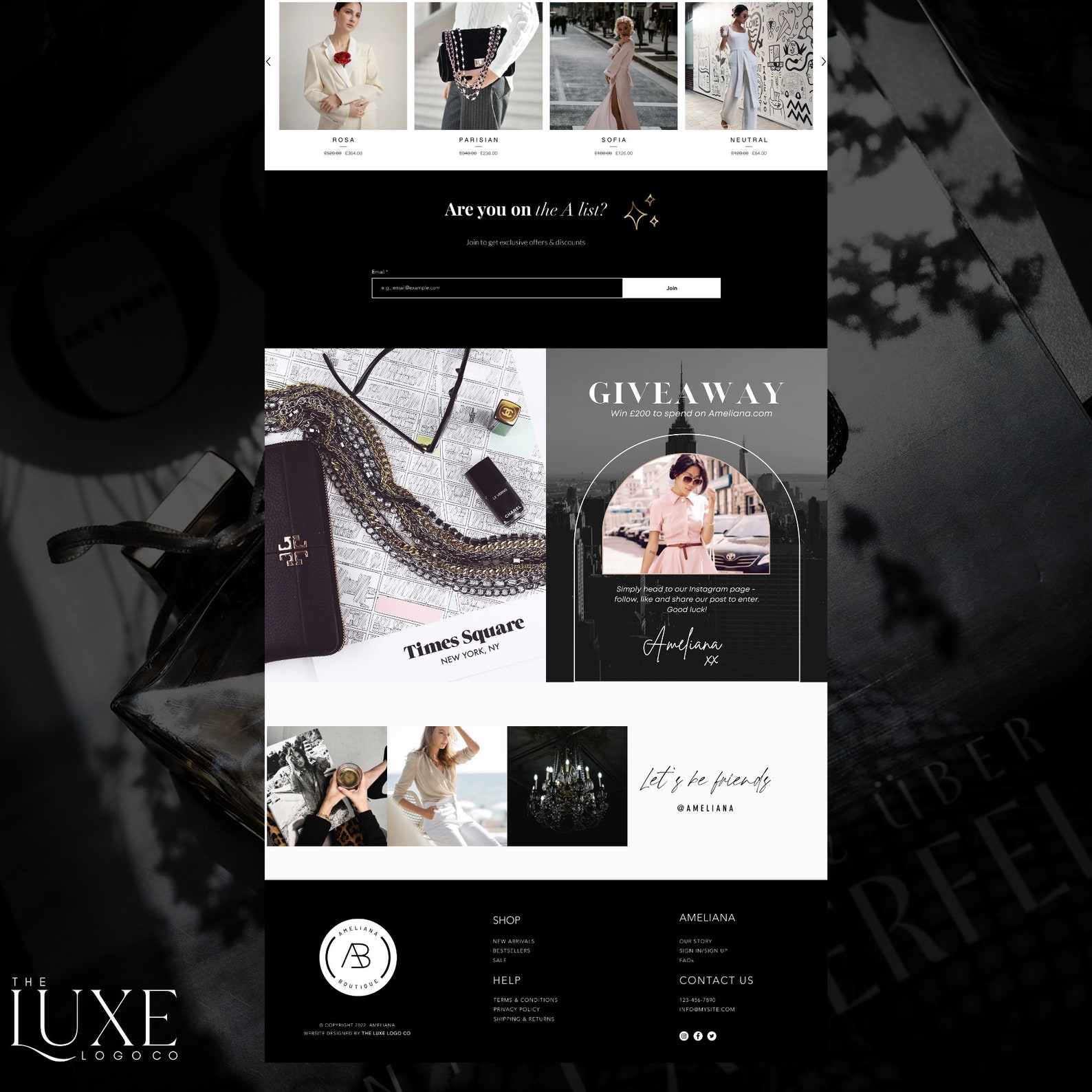 Wix Boutique Template FREEBIE Wix Template Website Etsy