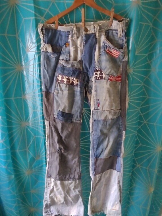 patched vintage jeans Gem