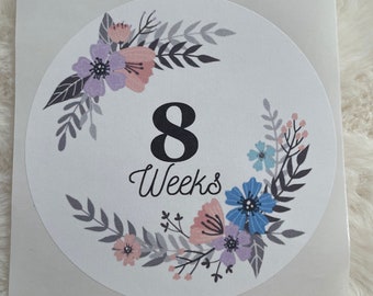 Floral Pregnancy Belly Stickers: Baby Bump Photo Props