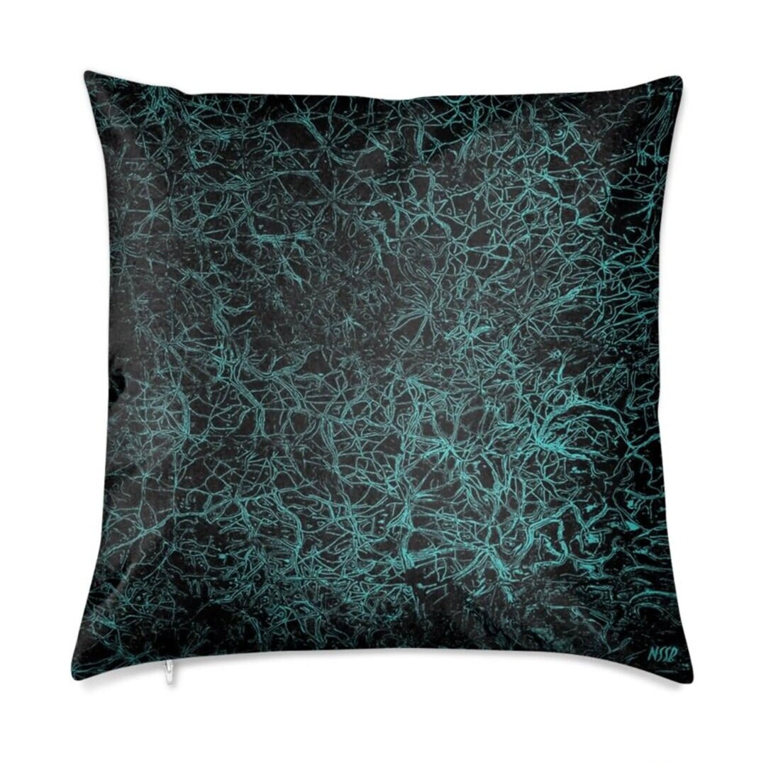 Coussin Art Rezo Noir et Vert