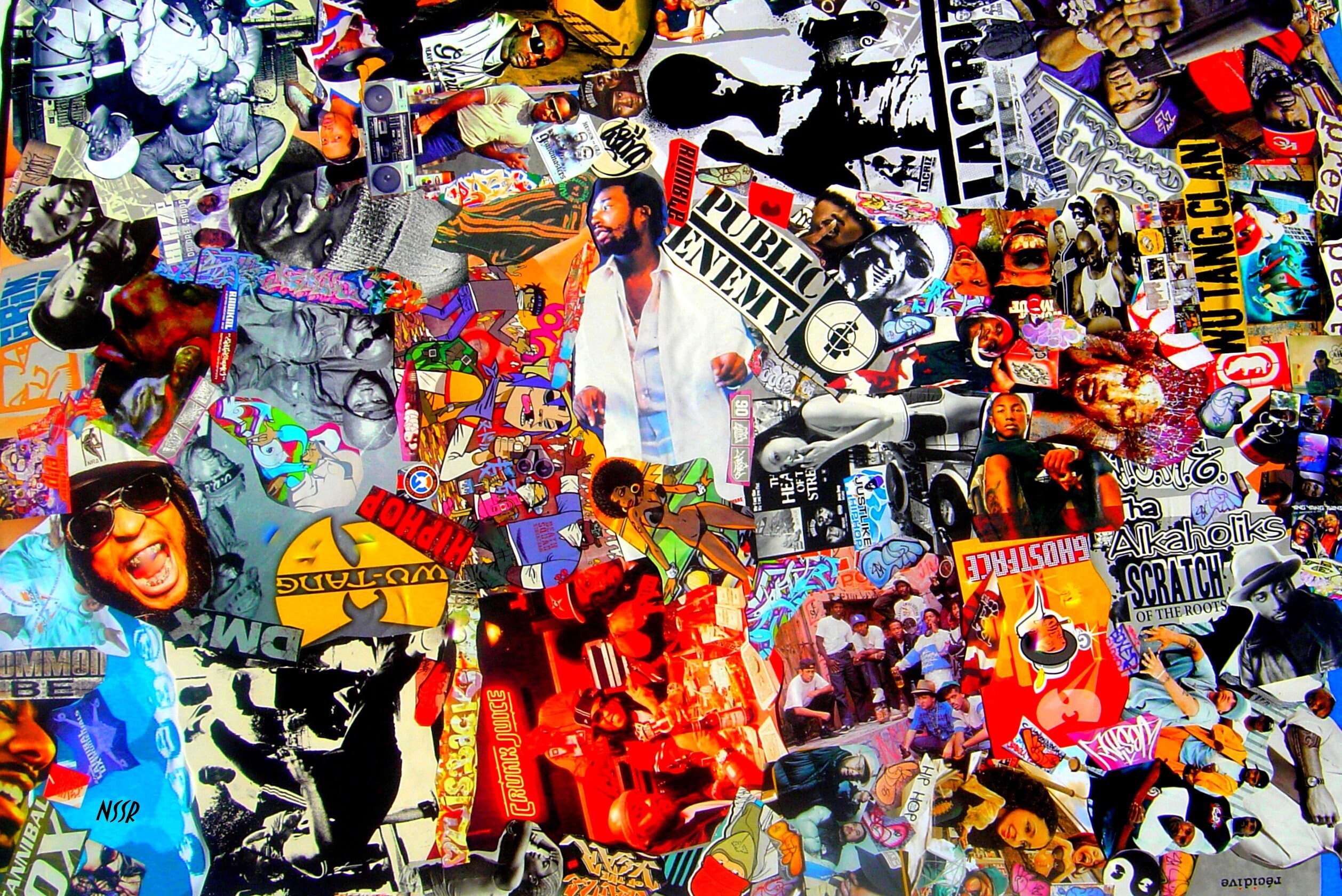 Toile Hip Hop Non Stop Collage Imprimé
