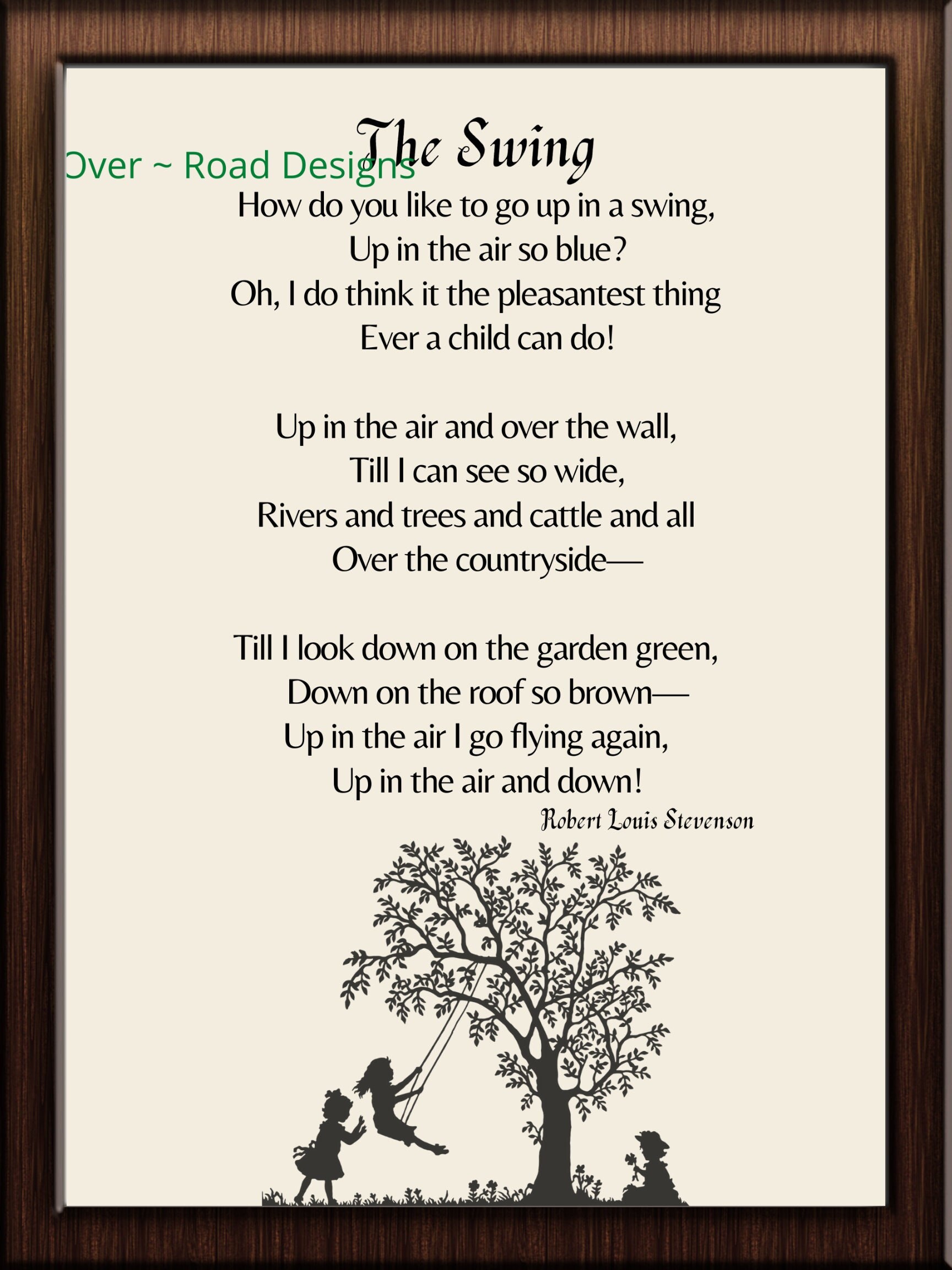 The Swing Robert Louis Stevenson Digital Print Download - Etsy Australia