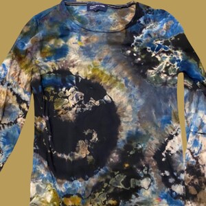 Reverse Ice Dye Geode Bleach Colorful Long Sleeve Earthy Tie Dye Shirt