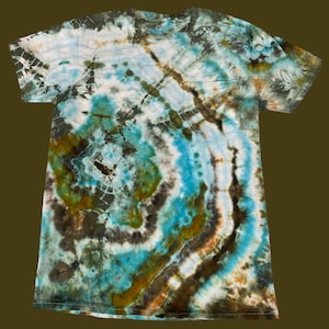 Ready to Ship Reverse Geode Ice Dye Agate Earthy Tie Dye Shirt Small