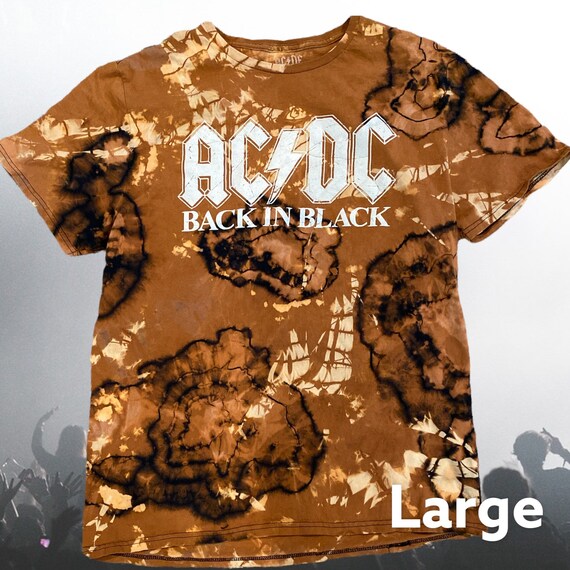New Ready to Ship AC DC Rockstar Bleach Geode Tee Tie Dye - Etsy
