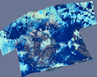 Ready to Ship Reverse Geode Ice Dye Agate Earthy Tie Dye Shirt Crop Top