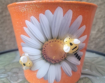 Tin Pottery 4.5 inch tall planter