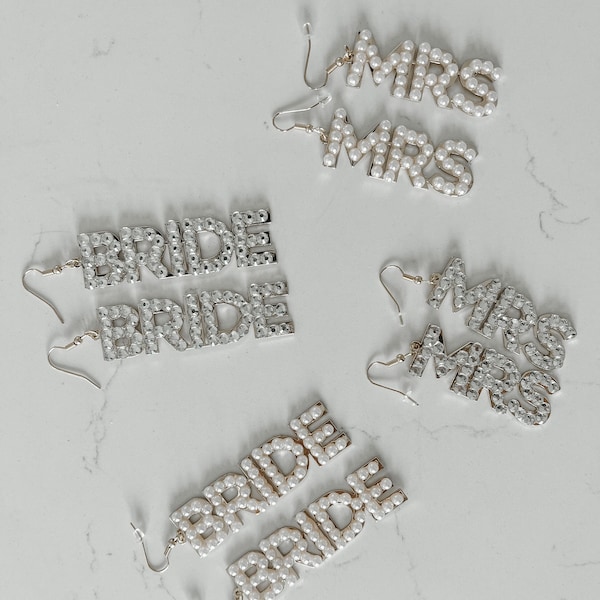 Mrs. Bride Earrings - Bachelorette + Bridal Party Gift