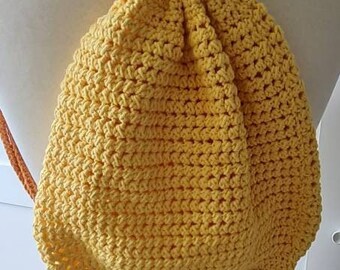 Crochet backpack for women yellow