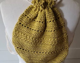 Crocheted pattern mix ladies backpack kiwi