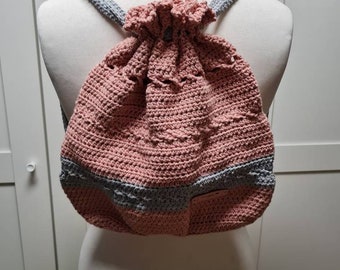 Rosa Damen Rucksack crocket bag Handmade