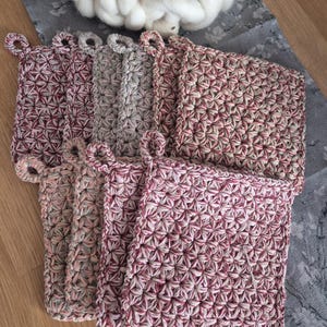 Topflappen Sternchenmuster crochet gift warm Potter holder