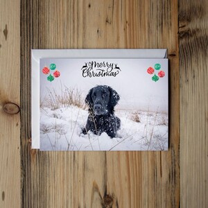 Flatcoated Retriever Christmas Card, Dog Lover Handmade Xmas Card