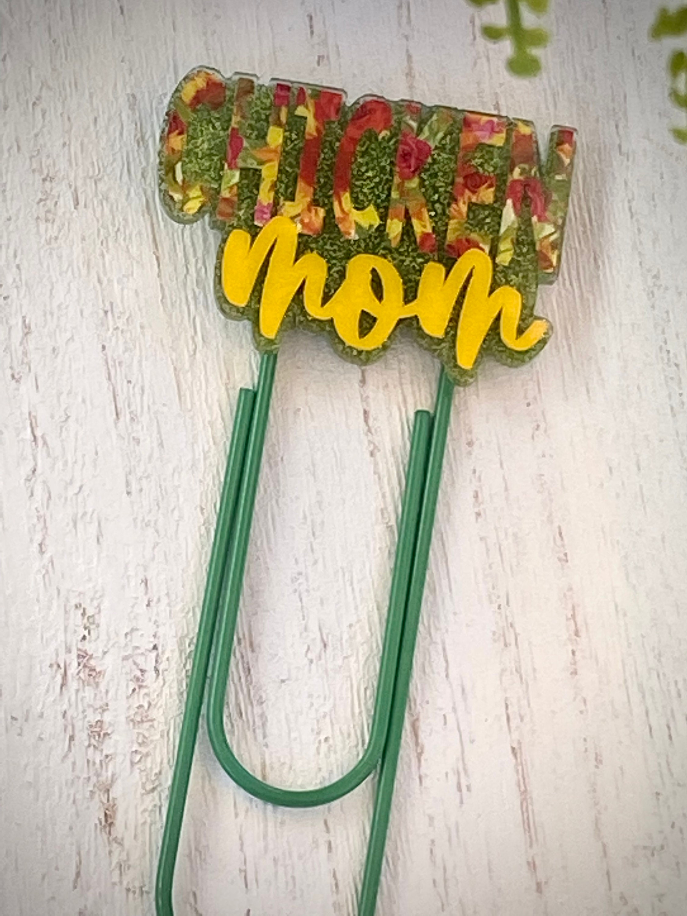 Jumbo Bookmark, Chicken Mom Paperclip Bookmark, Chicken Mom Bookmark ...