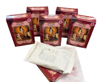 6 caixas de 100 gr de hena capilar Auburn Hennecolor