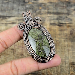 Dragon Blood Jasper Pendant, Copper Wire Wrapped Pendant, Dragon Blood Jasper Gemstone Pendant, Dragon Blood Jasper Jewelry, Gift For Wife.