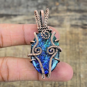 Australian Triplet Opal Pendant Copper Wire Wrapped Pendant Triplet Opal Gemstone Pendant Gift For Her Handmade Pendant Triplet Opal Jewelry