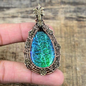 Australian Triplet Opal Pendant Copper Wire Wrapped Pendant Triplet Opal Gemstone Pendant Gift For Her Handmade Pendant Triplet Opal Jewelry