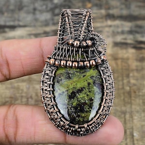 Dragon Blood Jasper Pendant, Copper Wire Wrapped Pendant, Dragon Blood Jasper Gemstone Pendant, Handmade Pendant, Christmas Gift For Her