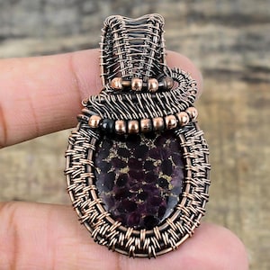 Copper Pink Tourmaline, Pendant Copper Wire Wrapped Pendant, Tourmaline Gemstone Pendant, Handmade Pendant Jewelry, Christmas Gift For Wife